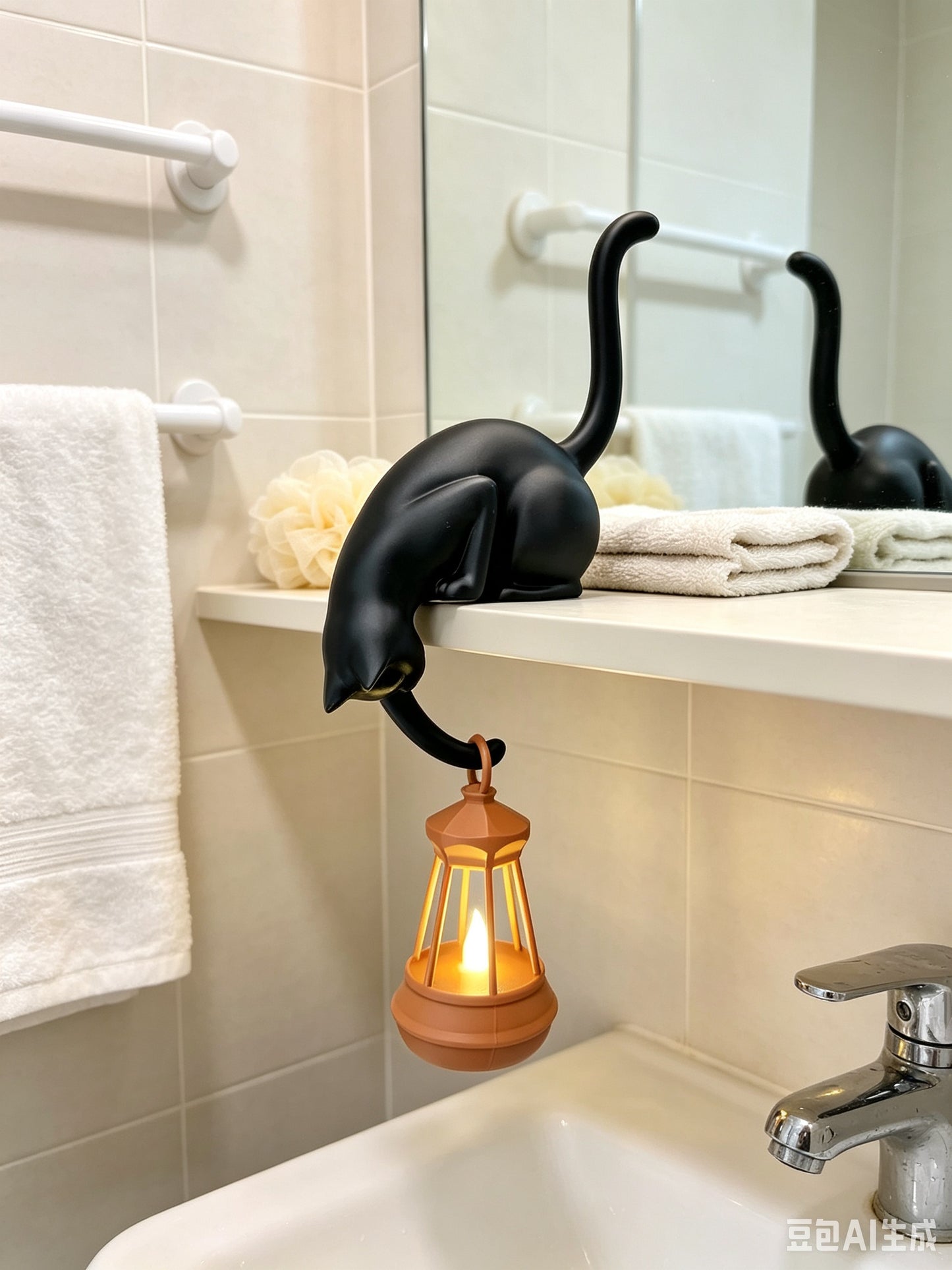 3D Printed Black Cat Shelf Ornament,Handmade Cosy Home Decor, Unique Gift for Cat Lovers & Book Readers