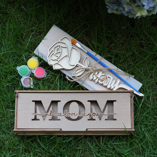 Personalized Wooden Rose With Box,Unique Mother Day Gift,Wooden Flowers Gift,Eternal Flower,Gift For Mom's Birthday