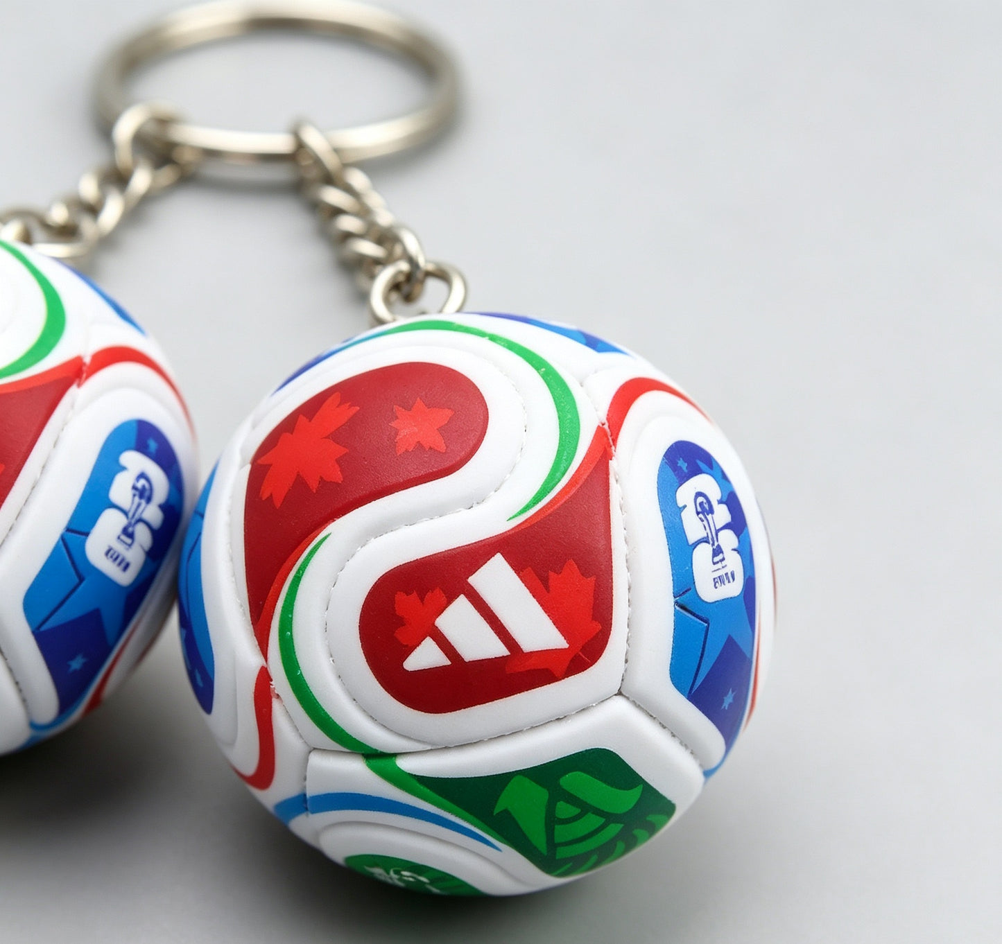 2026 World Cup Mini 3D Soccer PVC Keychain,  Solid Durable Football Keyring, World Cup Fan  Accessory & Sports Gift