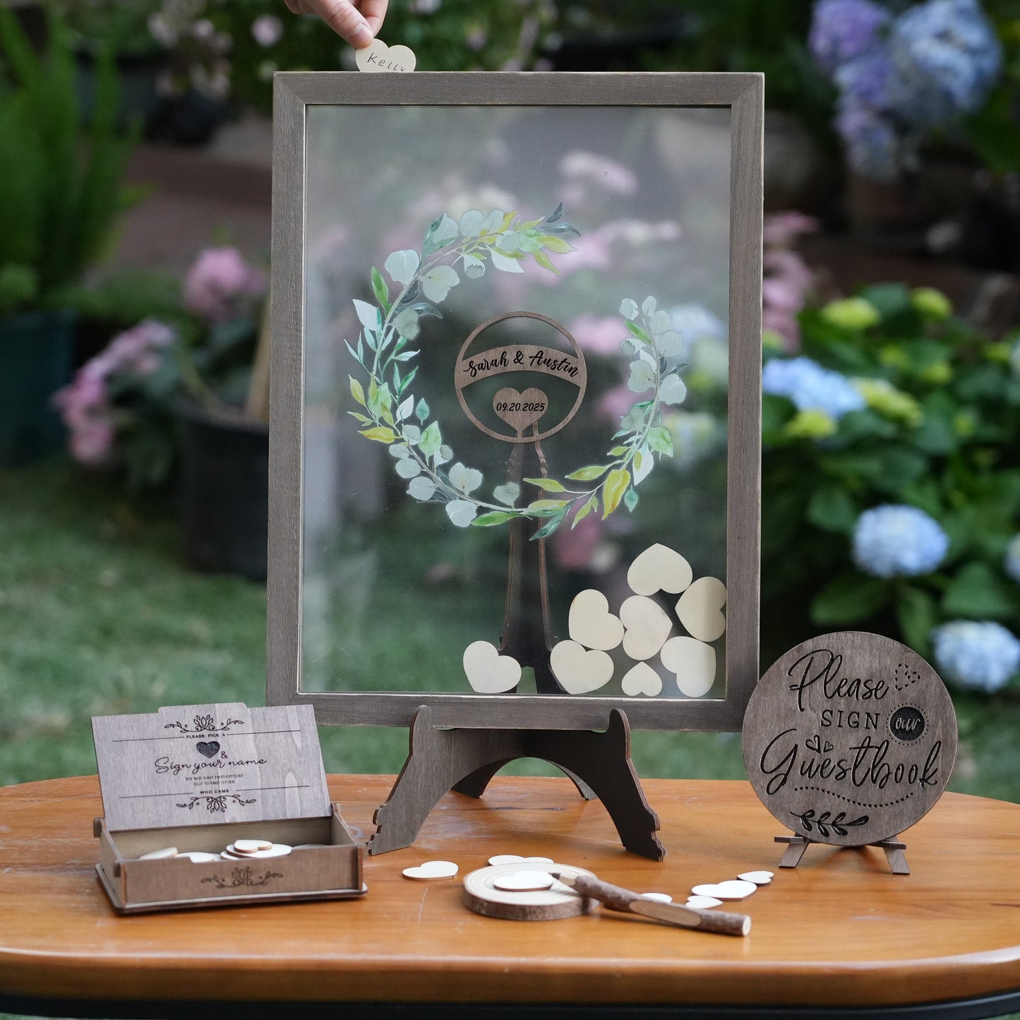 Transparent Wedding Guest Book,Modern Wedding Decor,Guestbook Wedding Gift,Guestbook With Hearts
