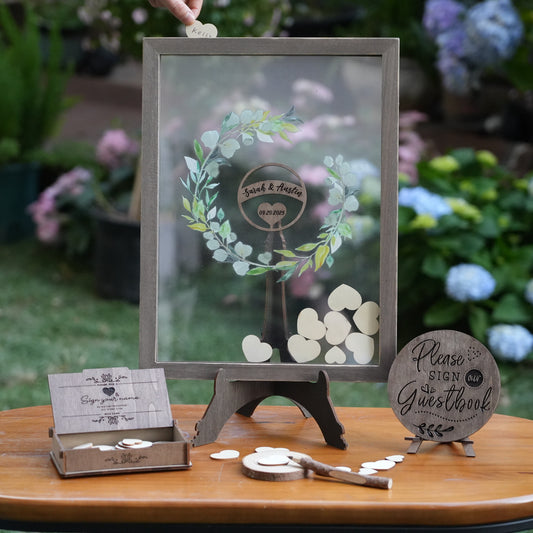 Transparent Wedding Guest Book,Modern Wedding Decor,Guestbook Wedding Gift,Guestbook With Hearts