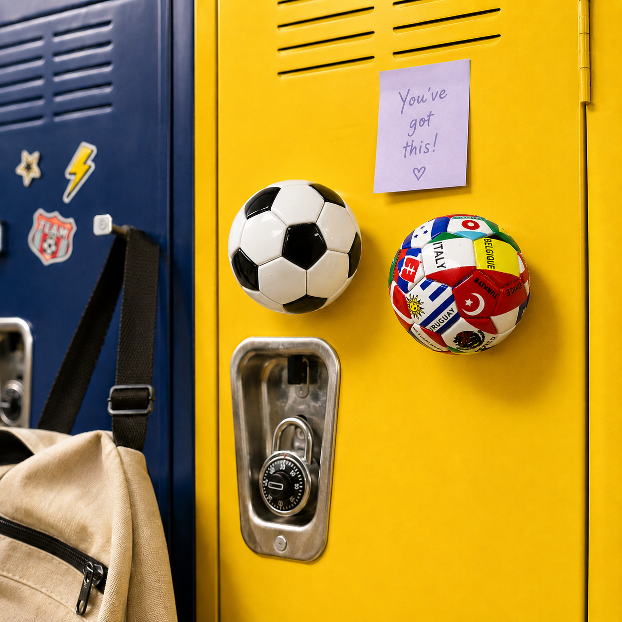 3D Half Soccer Ball Refrigerator Magnets, 3 Styles Black White Swirl World Flags Glossy Sports Magnets, Decorative Fridge Magnets for Kitchen Office Soccer Fan Gift