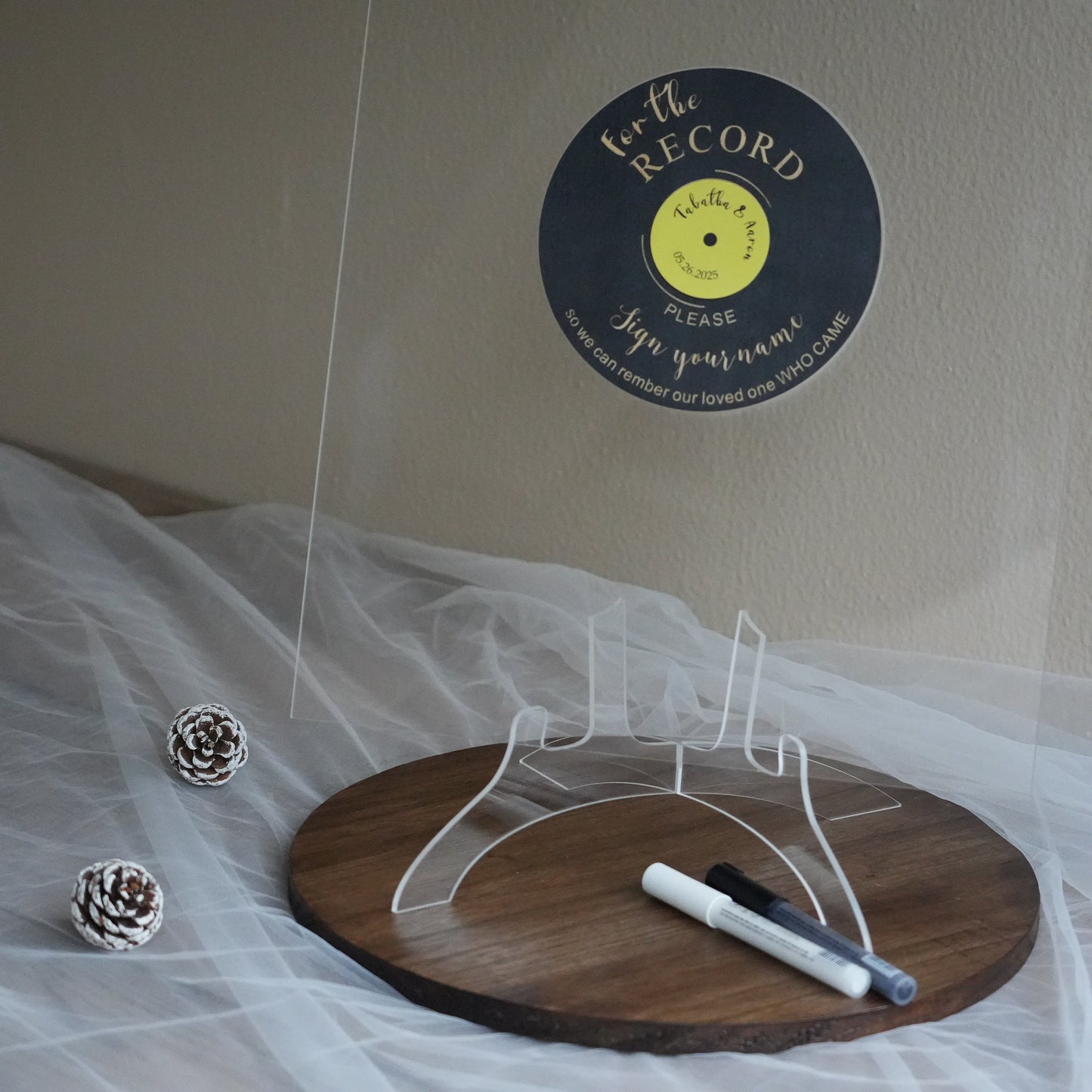 Personalized Acrylicc Wedding Guest Book ,Square Message Board,Photo Guest Book Sign,Acrylic Rustic Wedding Sign