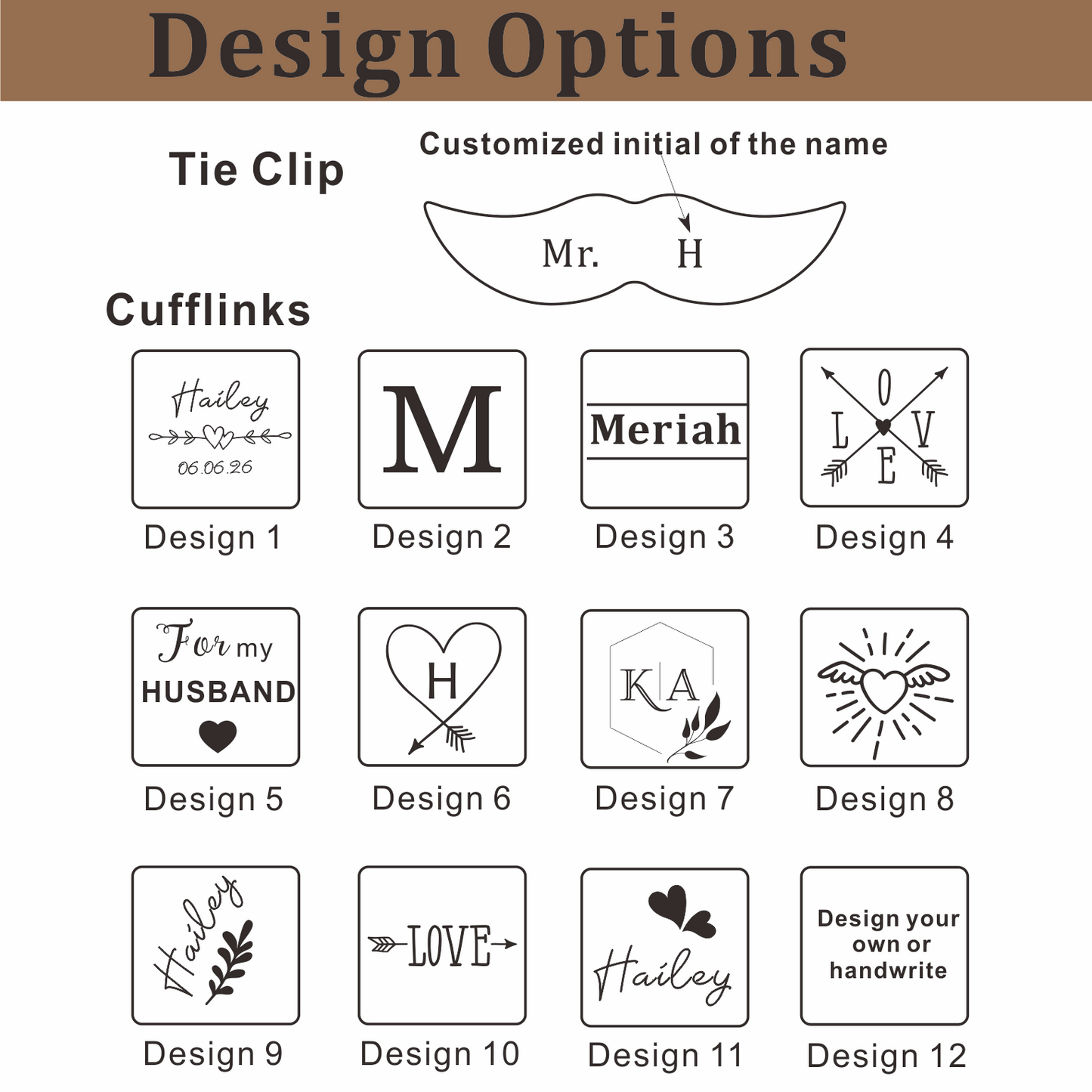 Custom Suit Cufflink & Tie Clip Set With Box, Groomsmen Cufflink,Engraved Wooden Box,Suit Tie  Accessories,Best Man Gift,Anniversary Gift