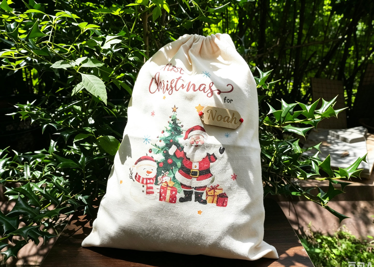 Personalized Santa Sack, Custom Name Christmas  Toy Sack, Large Monogram Gift Bag for Kids First  Christmas Gifts