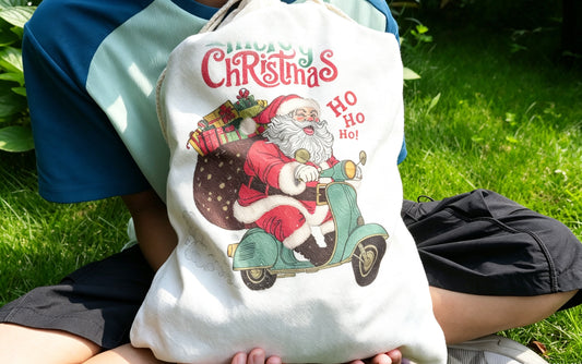 Personalized Custom Name Santa Sack,  Large Monogram Canvas Toy Gift Bag for Kids  First Christmas Keepsake