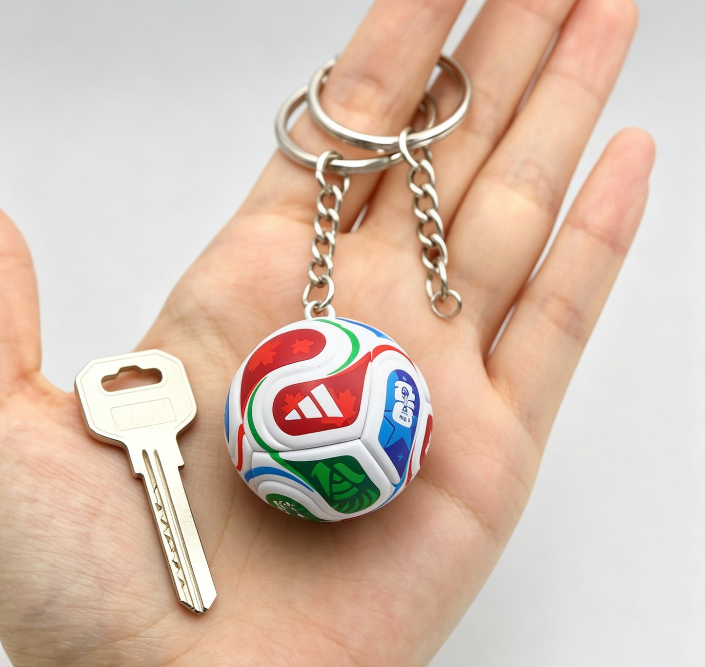 2026 World Cup Mini 3D Soccer PVC Keychain,  Solid Durable Football Keyring, World Cup Fan  Accessory & Sports Gift