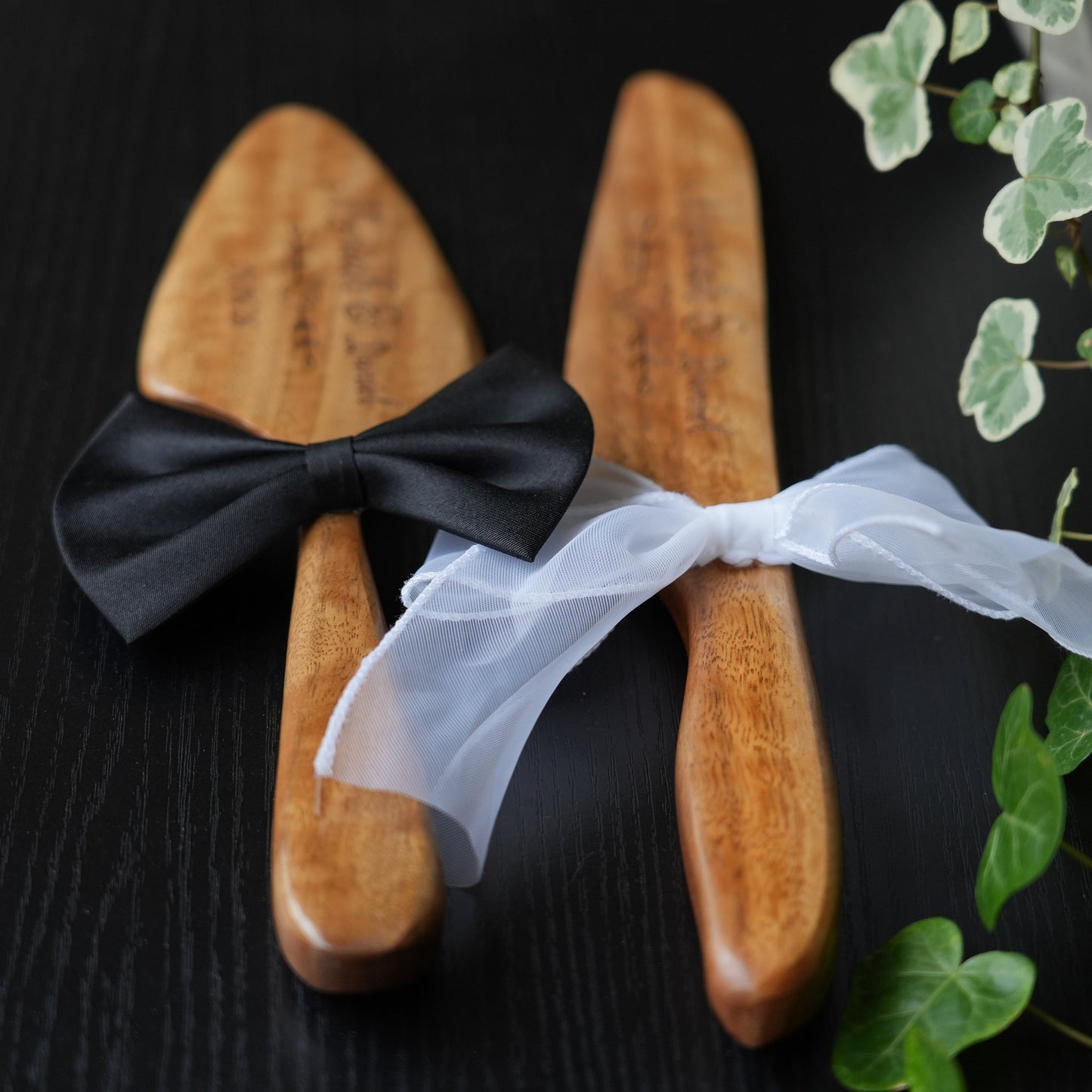 Customed Wooden Cake Knife and Server Set, Wedding,Anniversary Gift,Wedding Cake Cutting Set, Cutlery Gift for Bride and Groom