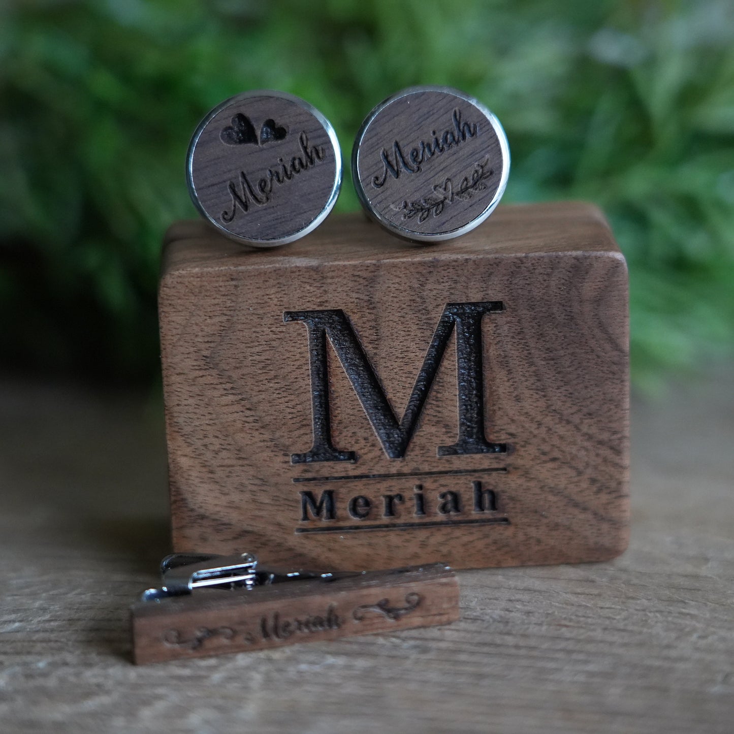 Personalized Suit Cufflink & Tie Clip Set With Box, Wedding Suit And Tie Accessories, Tie Clip Groomsmen  Gift,Best Man Gift,Husband Gift