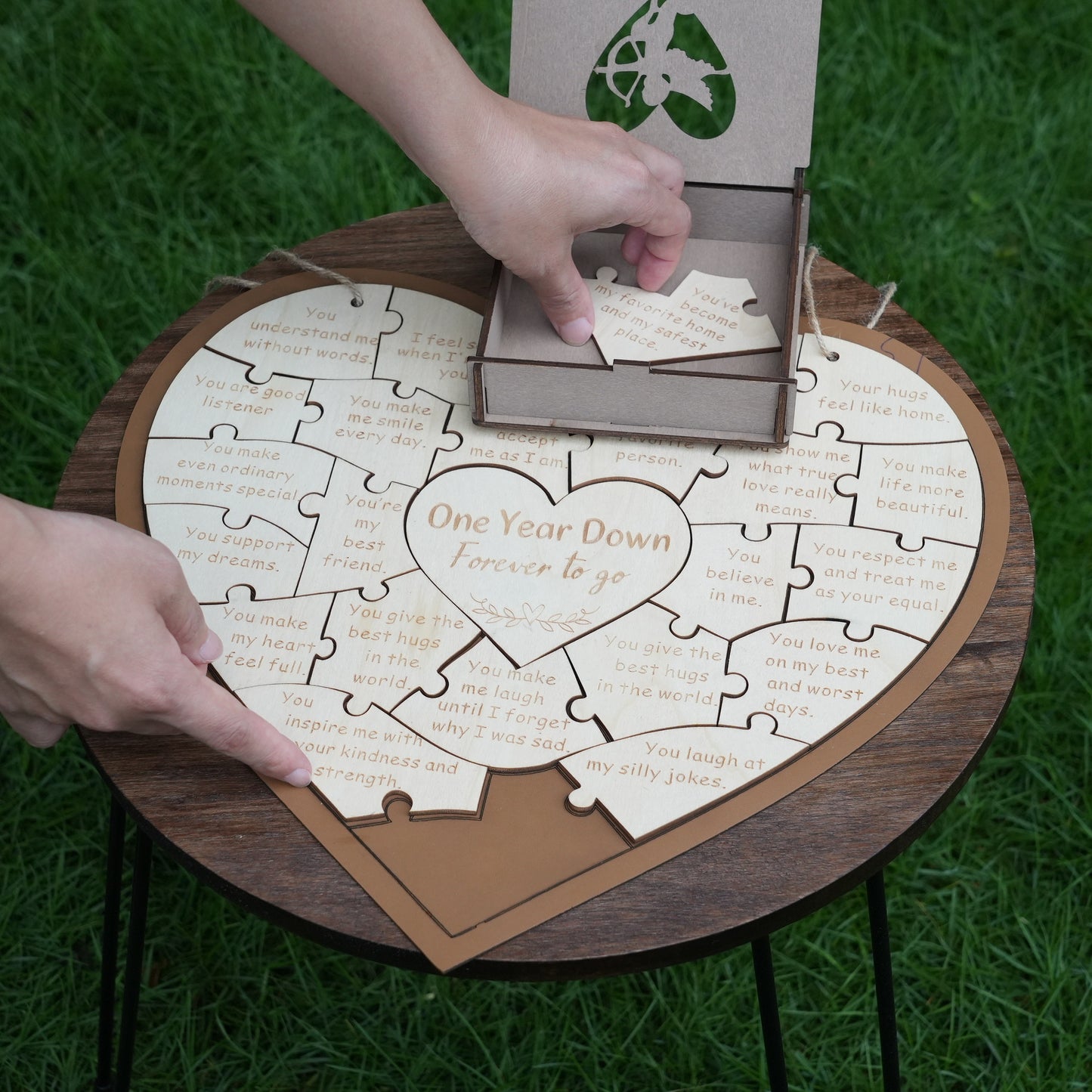 Personalized Puzzle Gift Reasons I love you,Gift For  Girlfriend,Birthday Gift,Anniversary Gift for Her, Valentine's Day Gift,Heart Puzzle Template