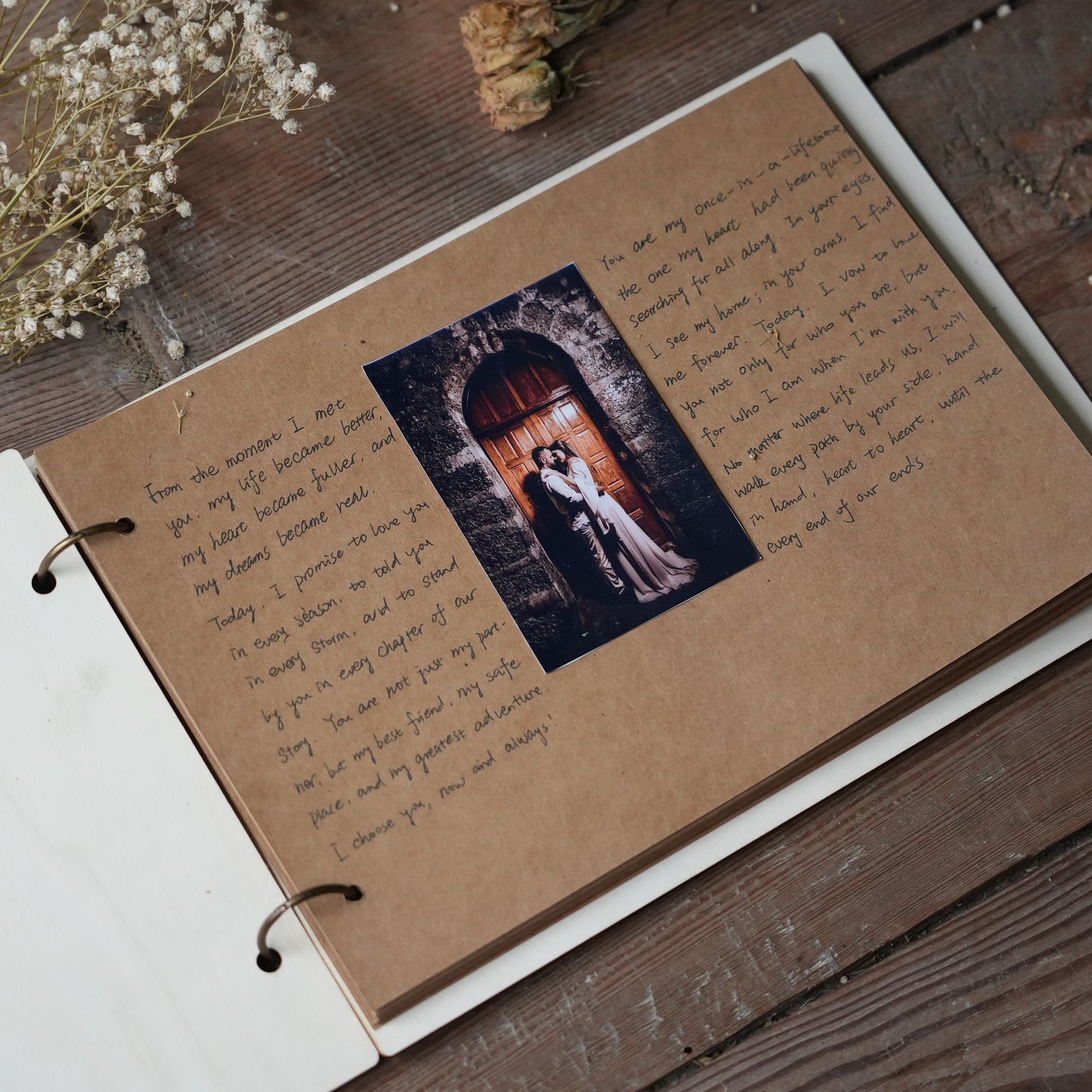 Personalized Wooden Wedding Guest Book,Elegant  Wooden Wedding Keepsake,Memory Album,Custom  Rustic Sign Book for Reception
