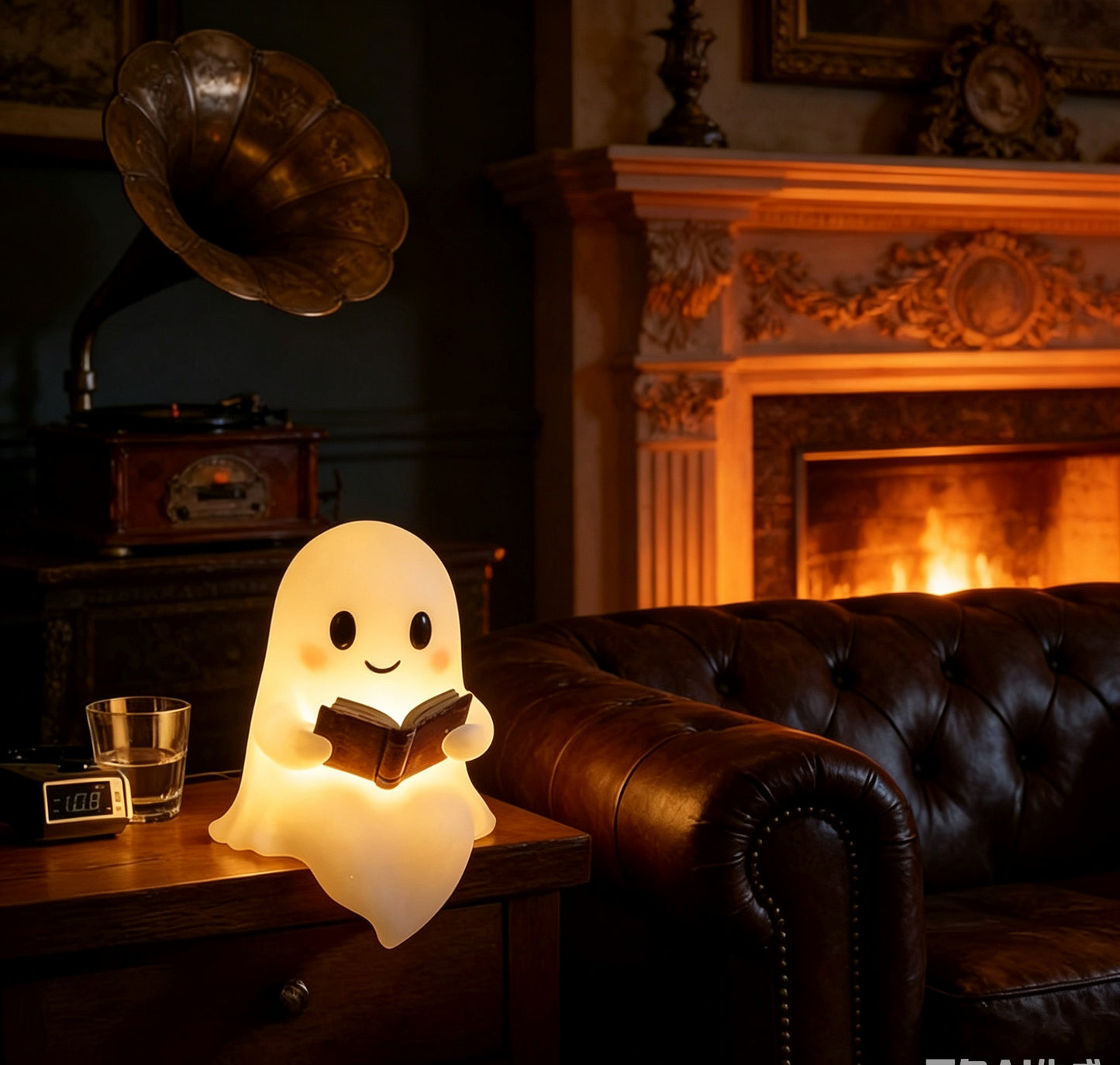 Ghost Reading Night Light, Cute Ghost Table Lamp,  Halloween Mini Desk Lamp, Whimsical Bedside Decor,  Spooky Ghost Accent Lamp
