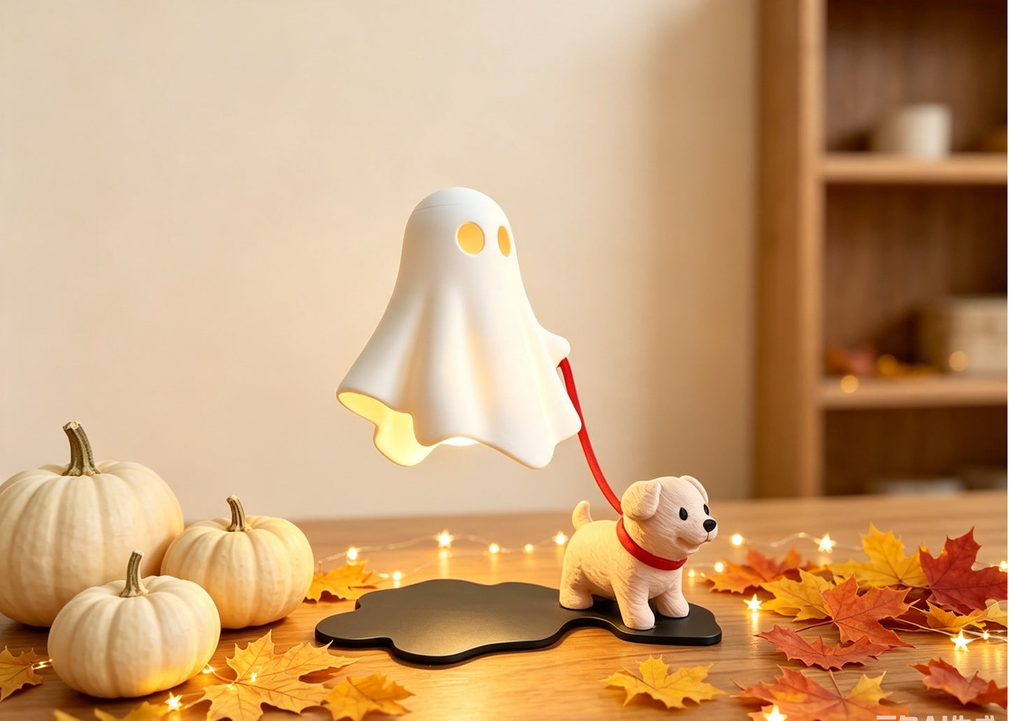 Ghost Dog Night Light, Mini Ghost Puppy  Statue, Halloween Desk & Shelf Decor, Kawaii  Spooky Ornament, Unique Halloween Gift