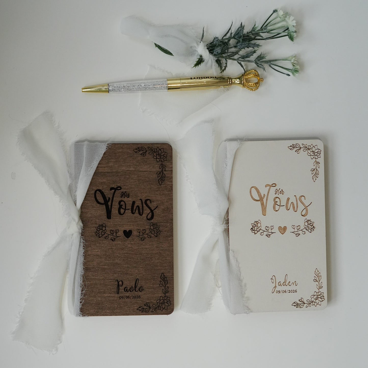 Personalized Wedding Vow Books,His and Her Vow  Books,Booklets for Bride and Groom,Wedding Gift, Wedding Ceremony or Elopement