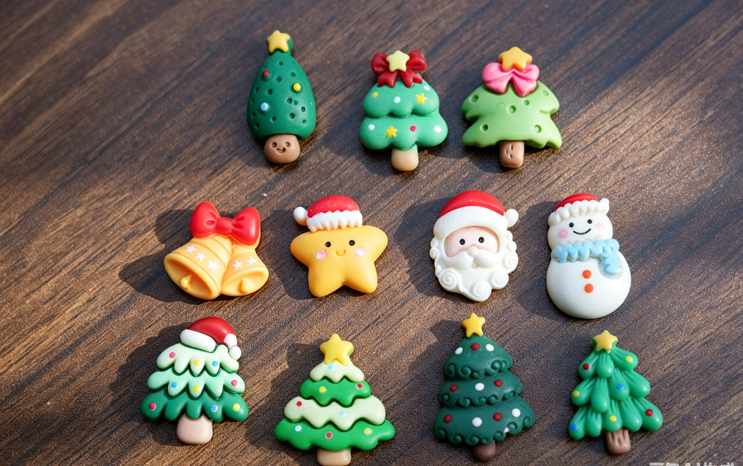 Mini Christmas Magnet Set of 11, Handmade  Kawaii Xmas Mini Figurines, Cute Fridge Magnets,  Festive Santa Decor & Tiny Christmas Gift