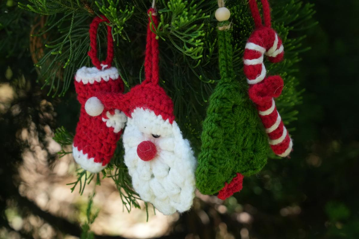 Handmade Crochet Christmas Ornaments,  Festive Xmas Tree Decorations, Rustic Holiday  Home Decor, Handcrafted Christmas Gifts
