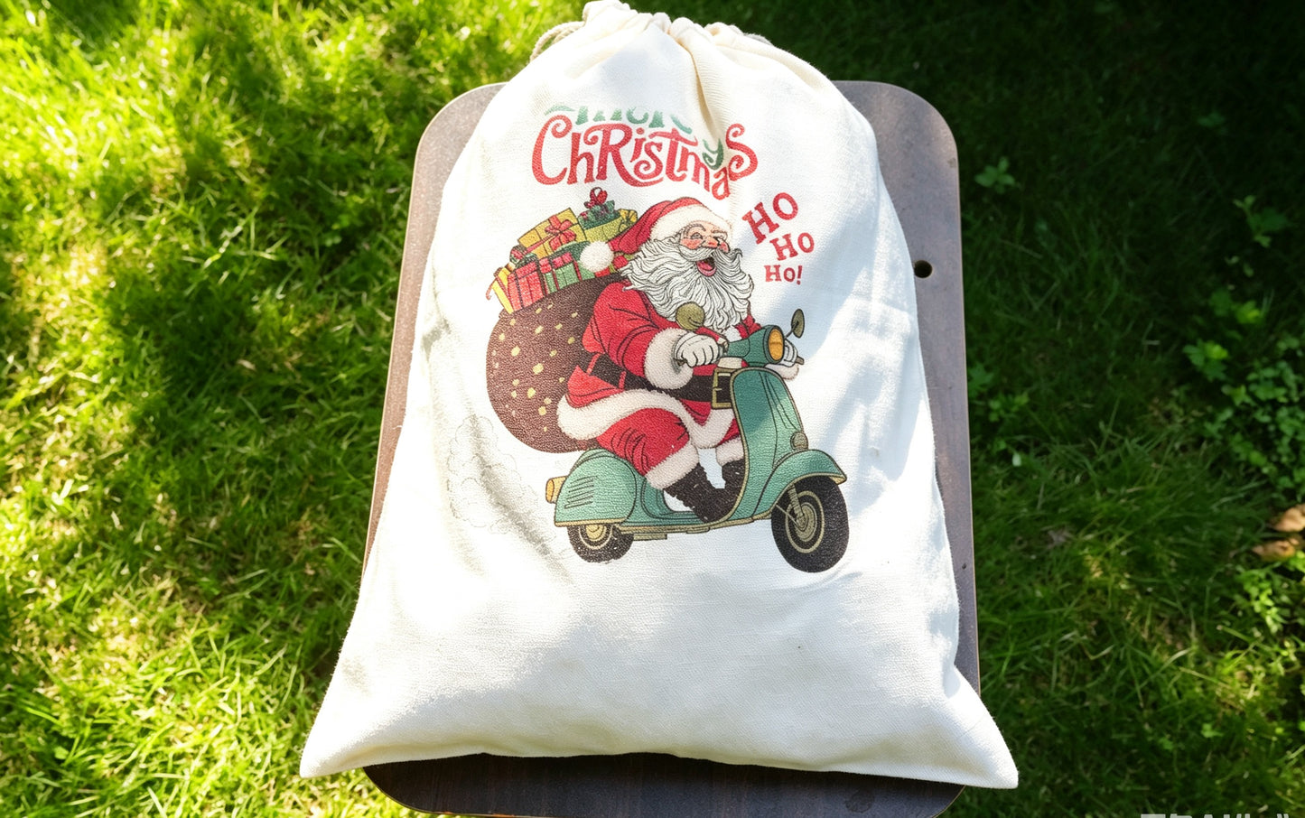 Personalized Custom Name Santa Sack,  Large Monogram Canvas Toy Gift Bag for Kids  First Christmas Keepsake