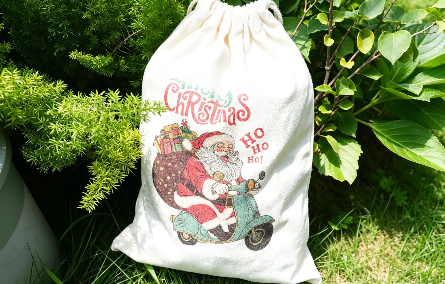 Personalized Custom Name Santa Sack,  Large Monogram Canvas Toy Gift Bag for Kids  First Christmas Keepsake
