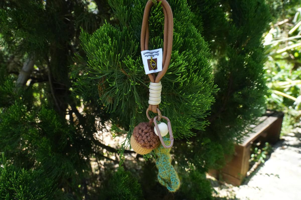 Handmade Crochet Acorn Keychain, Woodland  Fall Holiday Charm, Rustic Autumn Backpack &  Purse Accessory, Cute Nature Inspired Seasonal Gift