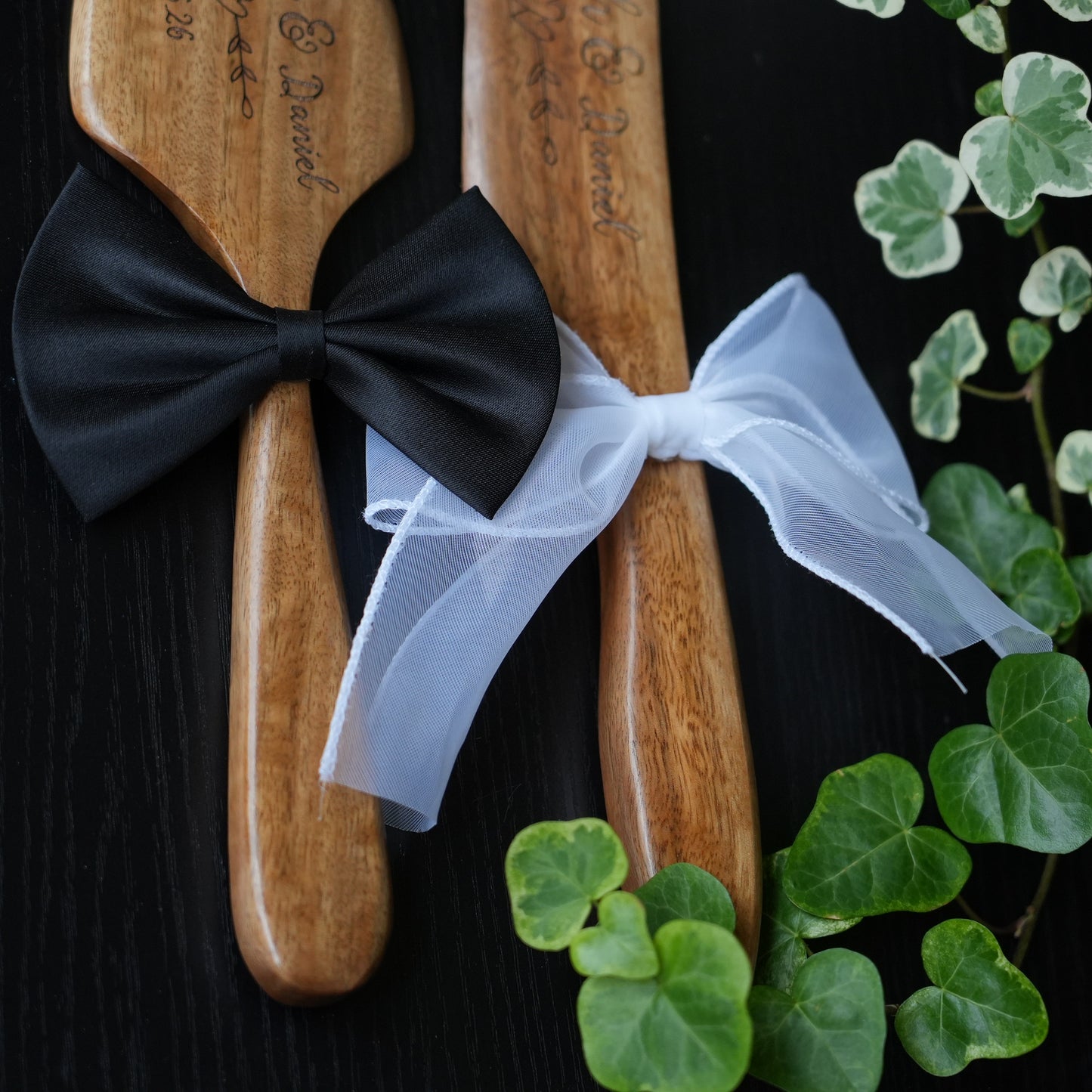 Customed Wooden Cake Knife and Server Set, Wedding,Anniversary Gift,Wedding Cake Cutting Set, Cutlery Gift for Bride and Groom