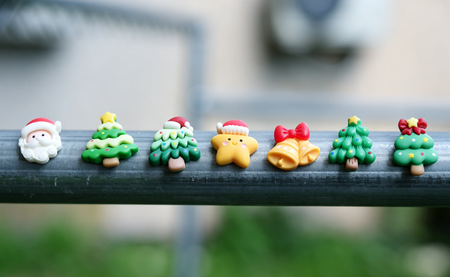 Mini Christmas Magnet Set of 11, Handmade  Kawaii Xmas Mini Figurines, Cute Fridge Magnets,  Festive Santa Decor & Tiny Christmas Gift