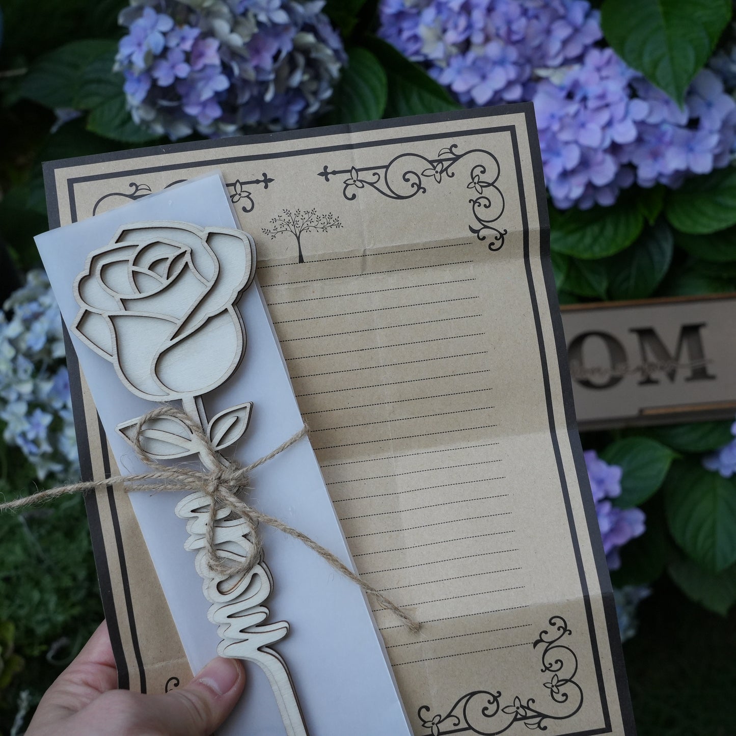 Personalized Wooden Rose With Box,Unique Mother Day Gift,Wooden Flowers Gift,Eternal Flower,Gift For Mom's Birthday