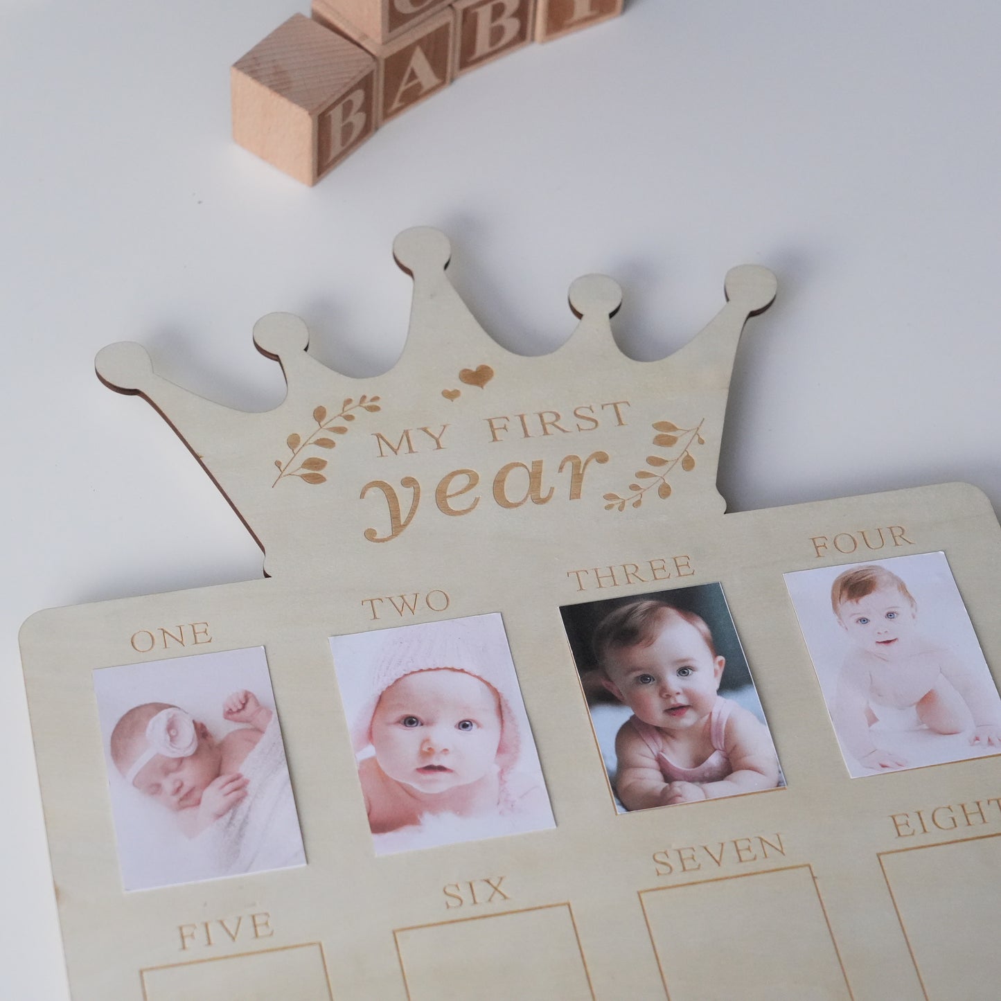 Personalized Baby First Year Photo Frame,12 MonthlyPicture Broad,New Baby Gift,Newborn To One Year Photo Frame,Birthday Decor