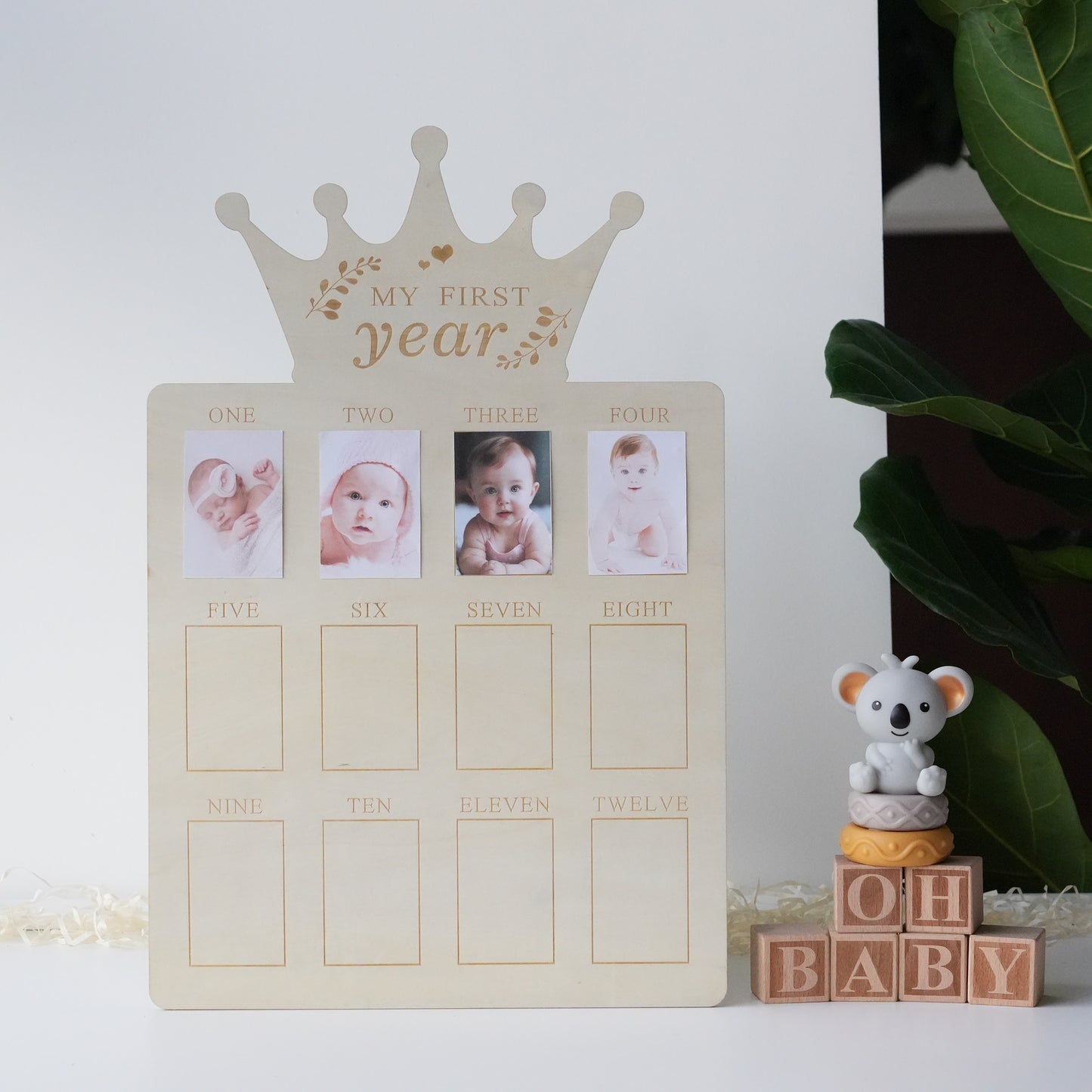 Personalized Baby First Year Photo Frame,12 MonthlyPicture Broad,New Baby Gift,Newborn To One Year Photo Frame,Birthday Decor
