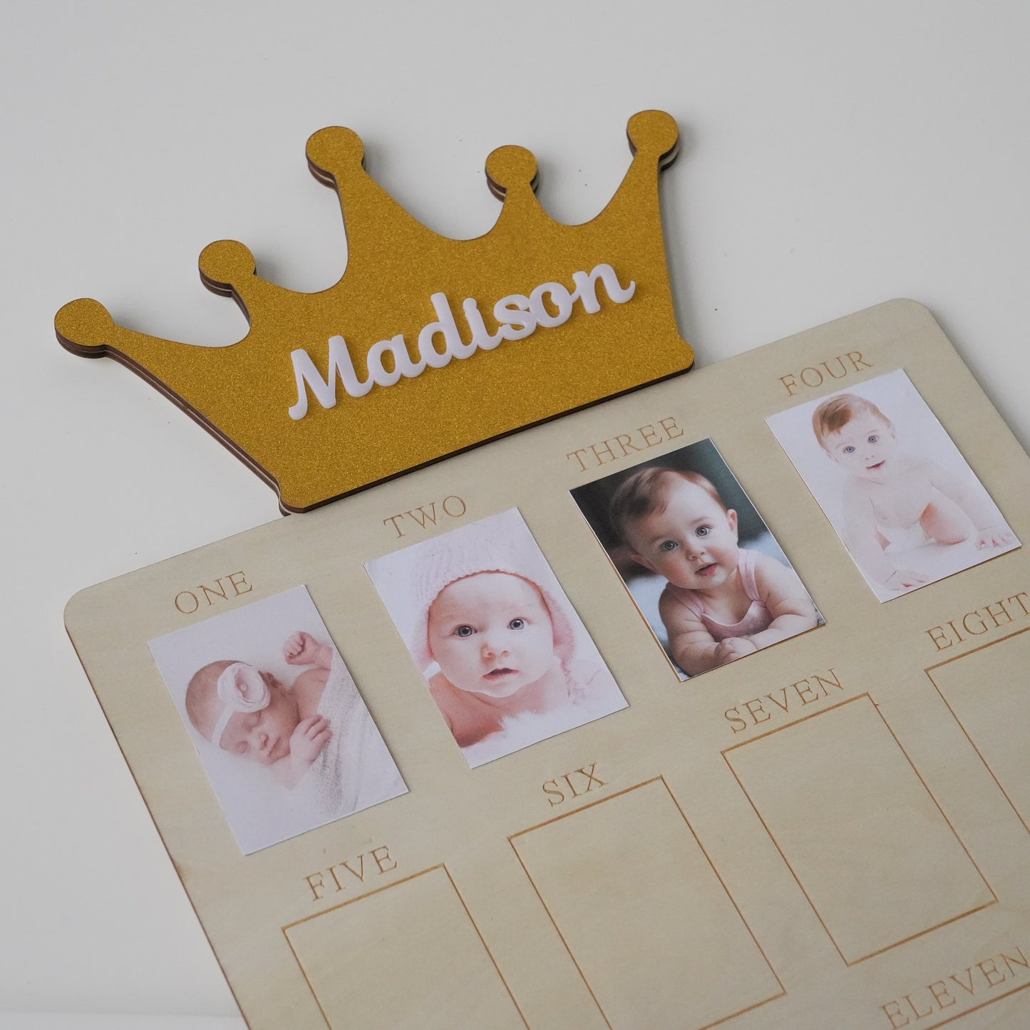 Personalized Baby First Year Photo Frame,12 MonthlyPicture Broad,New Baby Gift,Newborn To One Year Photo Frame,Birthday Decor