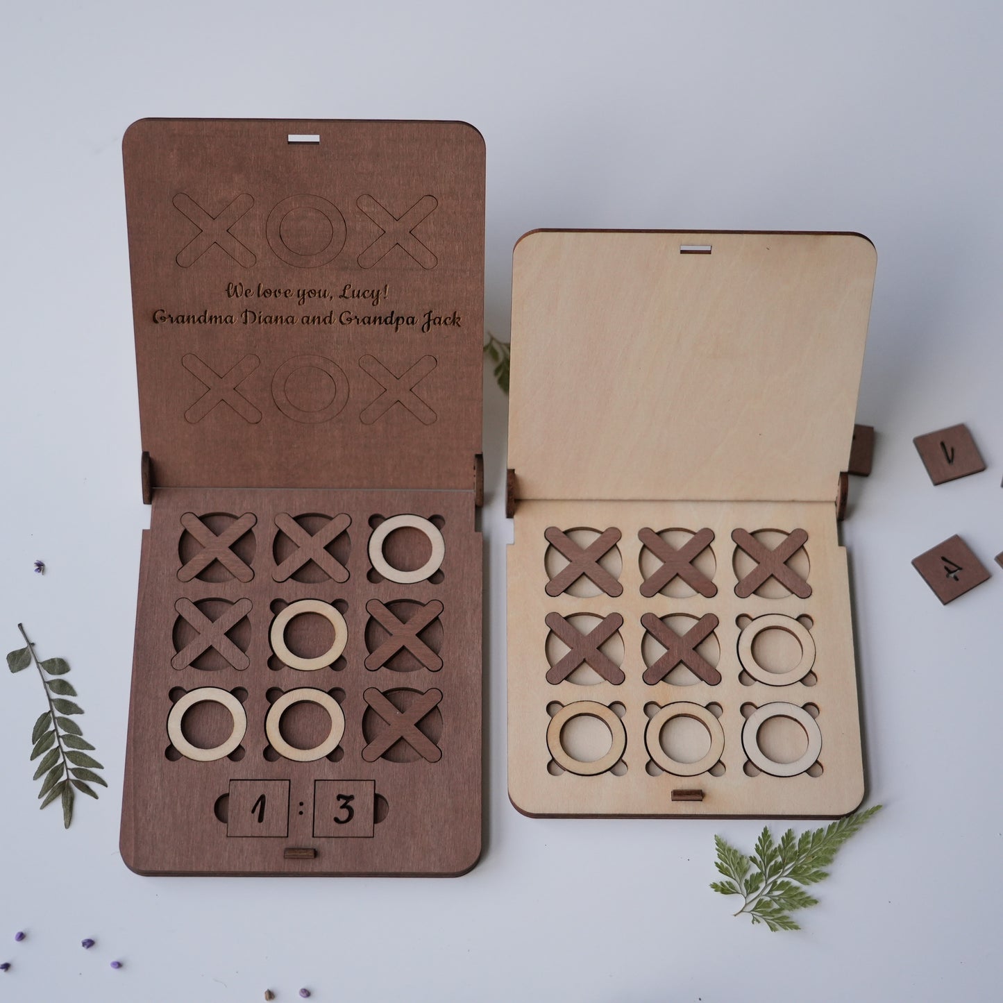 Personalised Table Tic-tac-toe Game,Wooden Table Gift,Laser Cut Tic-tac-toe Game,Unique Christmas Favours,Guest Gift,Gift For Friend