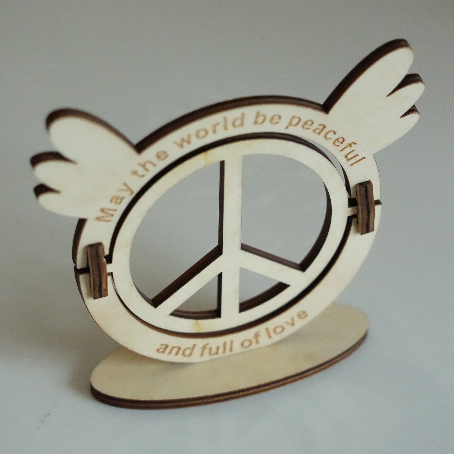 Wooden Peace Standing Sign,Handmade Wooden  Decor,Peaceful World,Full Of Love,Peace Symbol,  Peace & Love Carving Art