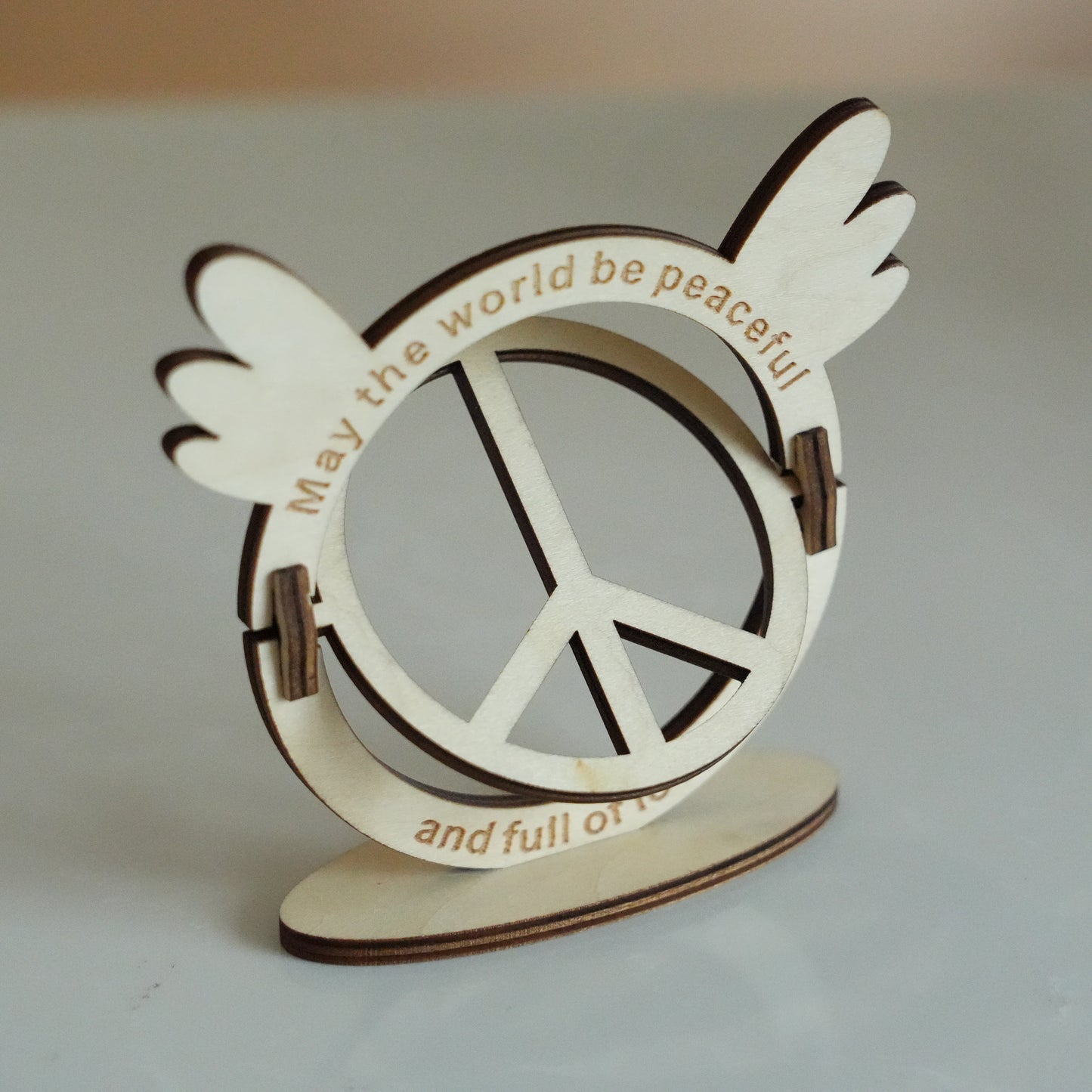 Wooden Peace Standing Sign,Handmade Wooden  Decor,Peaceful World,Full Of Love,Peace Symbol,  Peace & Love Carving Art