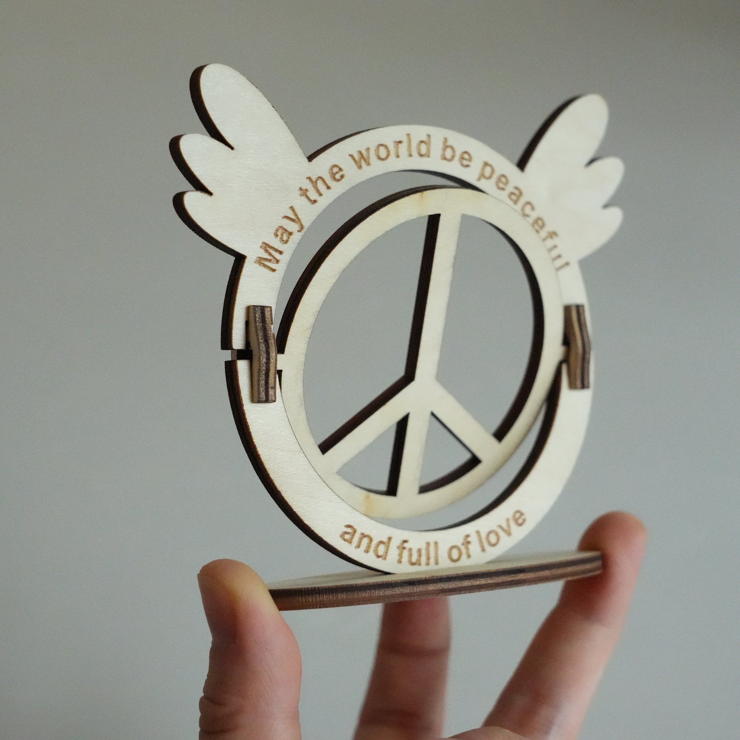 Wooden Peace Standing Sign,Handmade Wooden  Decor,Peaceful World,Full Of Love,Peace Symbol,  Peace & Love Carving Art
