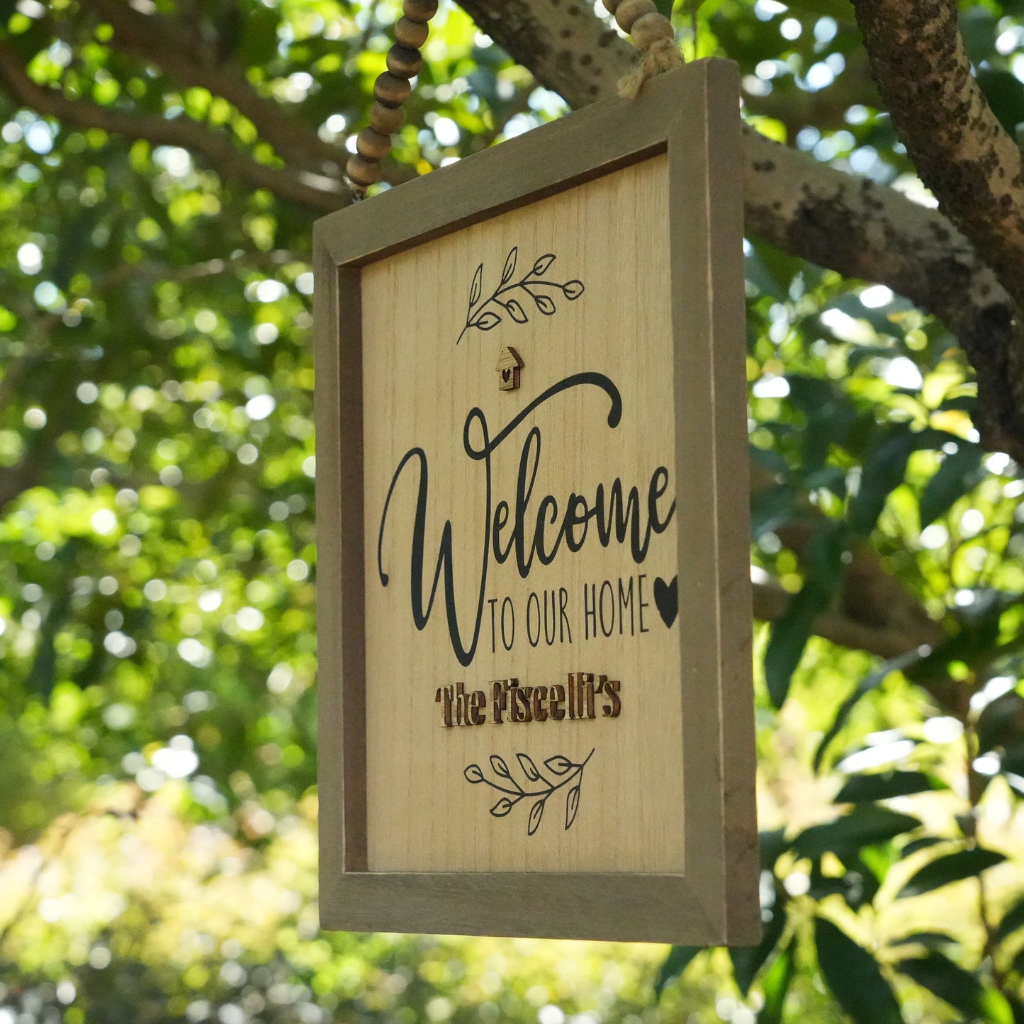 Personalized Welcome To Our Home Door Hanger, Front Door Decor,Custom Family Door Sign, Front  Door Sign,Welcome Sign