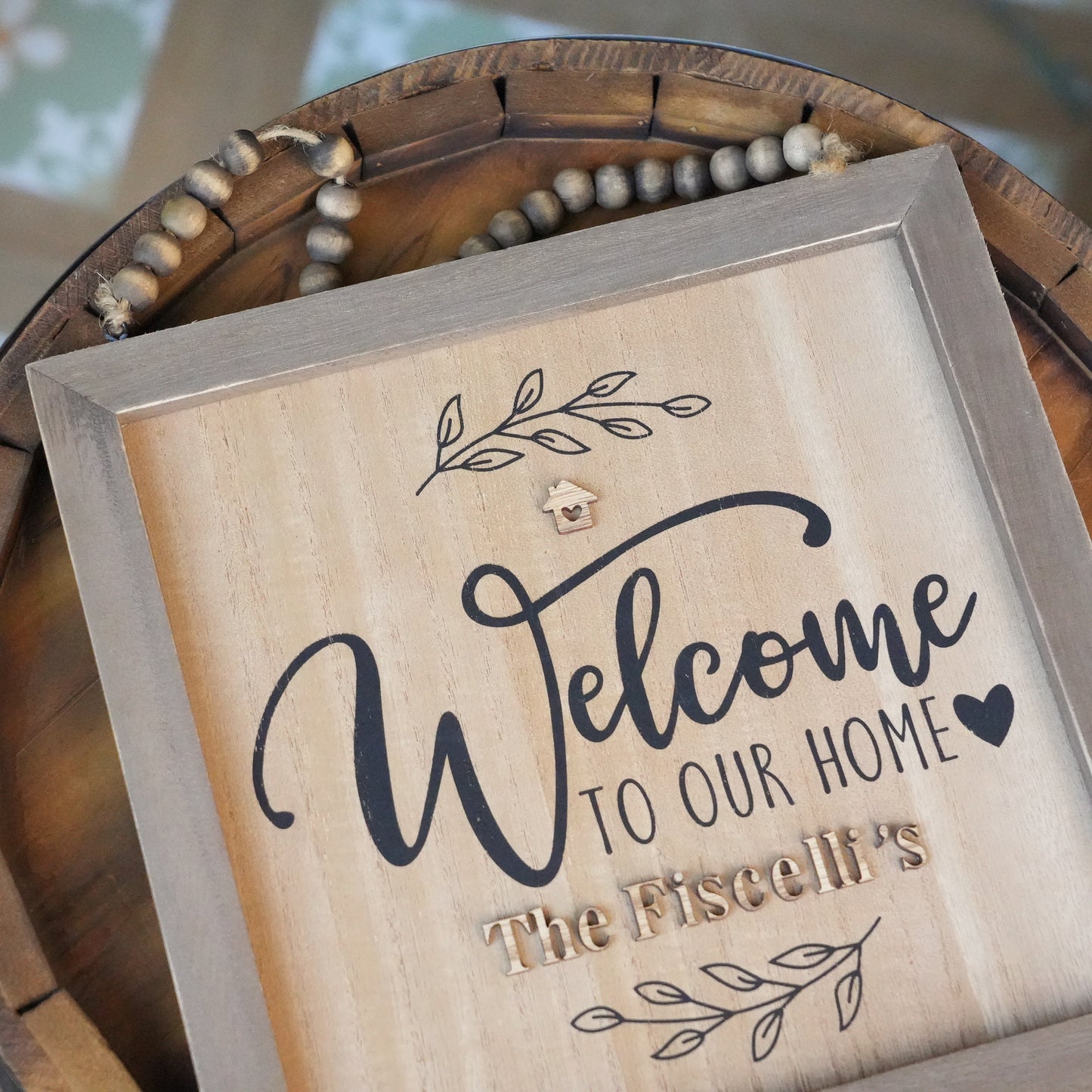 Personalized Welcome To Our Home Door Hanger, Front Door Decor,Custom Family Door Sign, Front  Door Sign,Welcome Sign