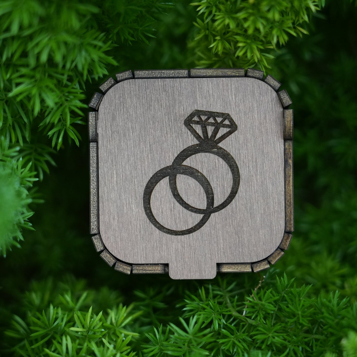 Custom Wooden Ring Box,Wedding Ceremony Ring  Box,Square Ring Bearer,Bridal Gift For Her,Proposal  Ring Box Holder