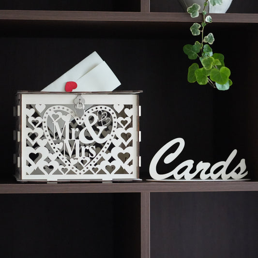 Wooden Wedding Card And Wedding Gift Money Box, Engraved Wooden Advice Box For Couple,Rustic  Wooden Cards & Gifts Keepsake
