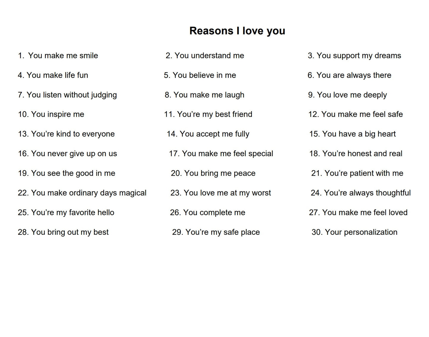 Personalized Puzzle Gift Reasons I love you,Gift For  Girlfriend,Birthday Gift,Anniversary Gift for Her, Valentine's Day Gift,Heart Puzzle Template
