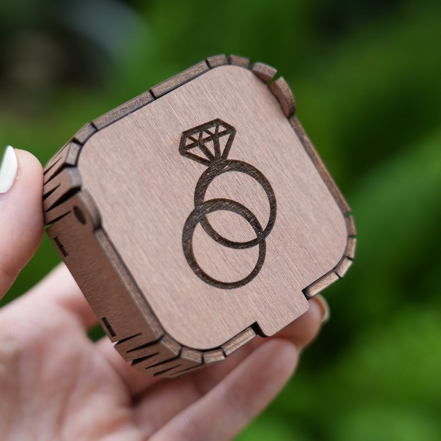 Custom Wooden Ring Box,Wedding Ceremony Ring  Box,Square Ring Bearer,Bridal Gift For Her,Proposal  Ring Box Holder