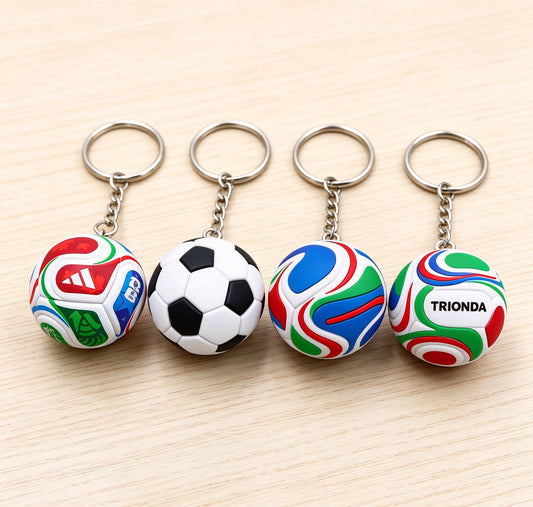 2026 World Cup Mini 3D Soccer PVC Keychain,  Solid Durable Football Keyring, World Cup Fan  Accessory & Sports Gift