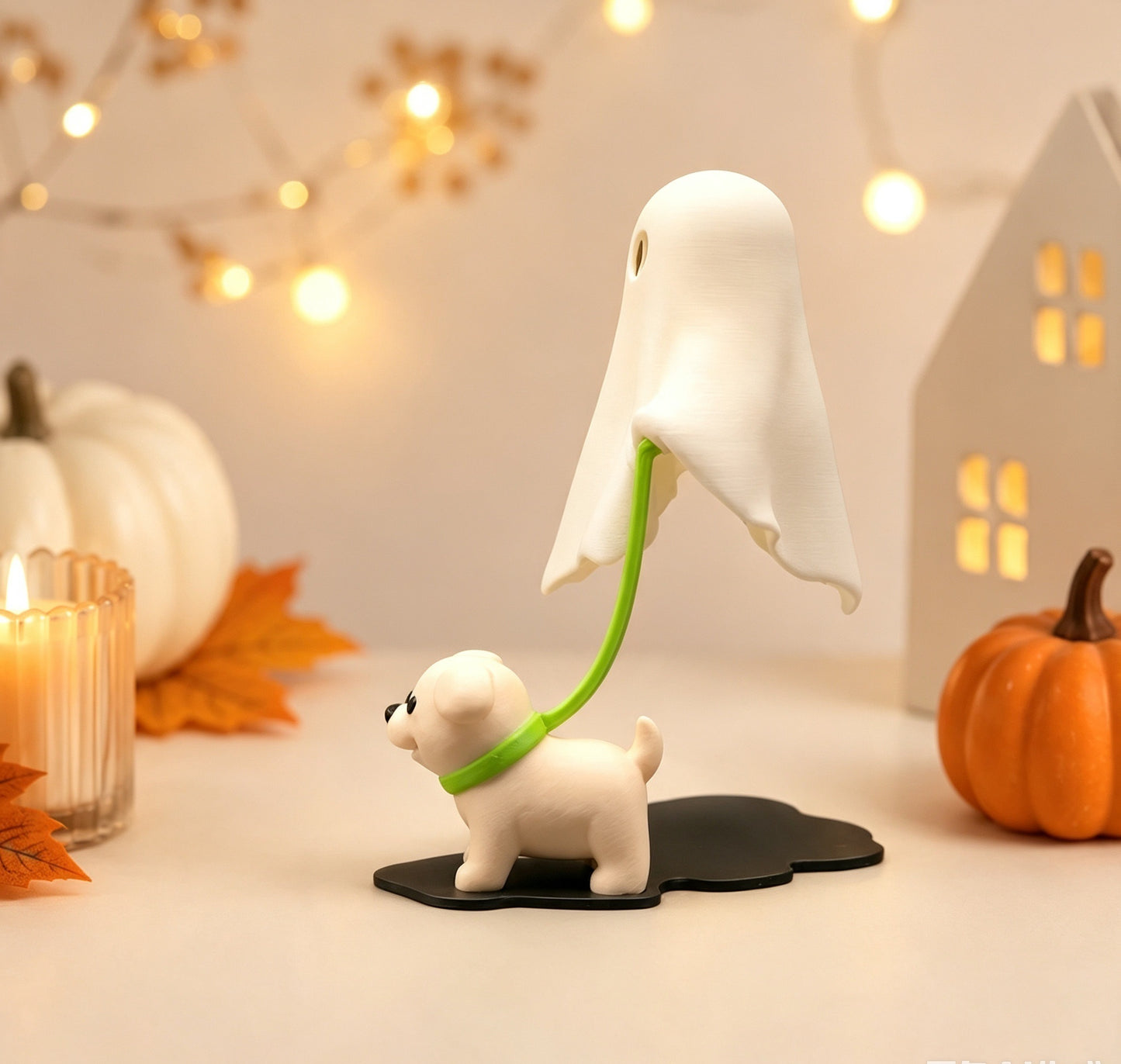 Ghost Dog Night Light, Mini Ghost Puppy  Statue, Halloween Desk & Shelf Decor, Kawaii  Spooky Ornament, Unique Halloween Gift