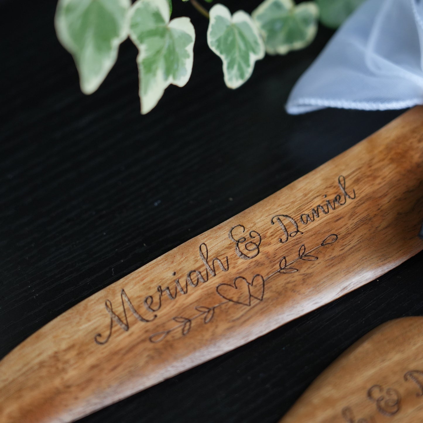 Customed Wooden Cake Knife and Server Set, Wedding,Anniversary Gift,Wedding Cake Cutting Set, Cutlery Gift for Bride and Groom
