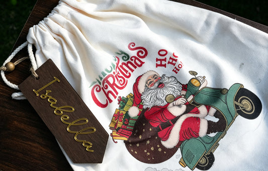 Personalized 3D Walnut Wood Stocking Name Tags,  Custom Engraved Wooden Christmas Ornaments  for Family Festive Decor