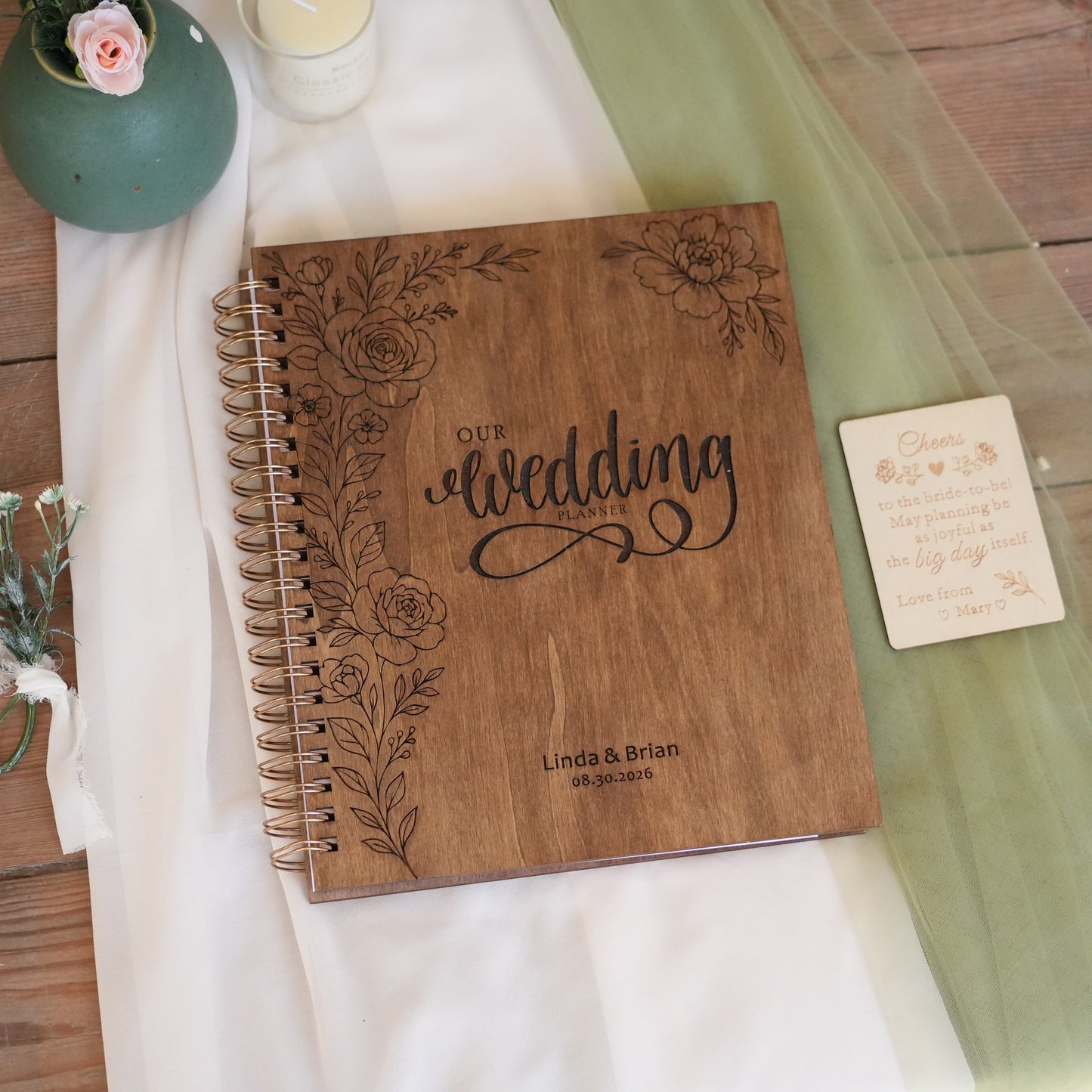 Wedding Planner Book & Organizer Personalized，Wedding Book Planner for Itinerary ， Engagement Gift for Bride, Wedding Book Party Checklist