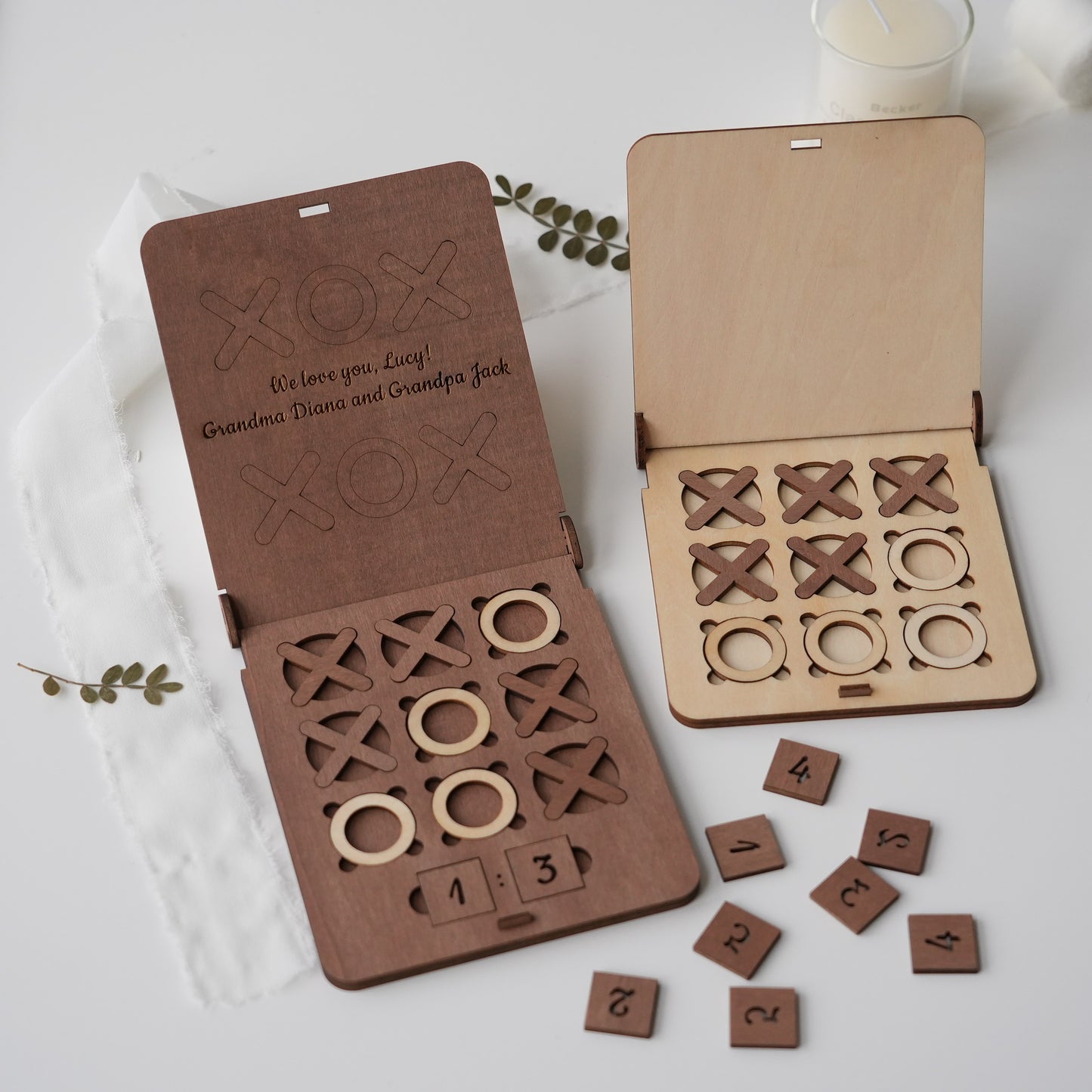 Personalised Table Tic-tac-toe Game,Wooden Table Gift,Laser Cut Tic-tac-toe Game,Unique Christmas Favours,Guest Gift,Gift For Friend