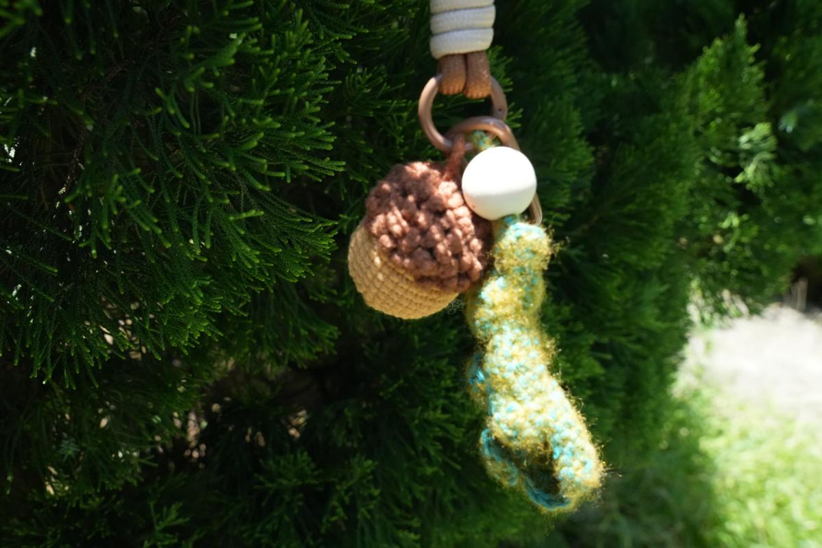 Handmade Crochet Acorn Keychain, Woodland  Fall Holiday Charm, Rustic Autumn Backpack &  Purse Accessory, Cute Nature Inspired Seasonal Gift