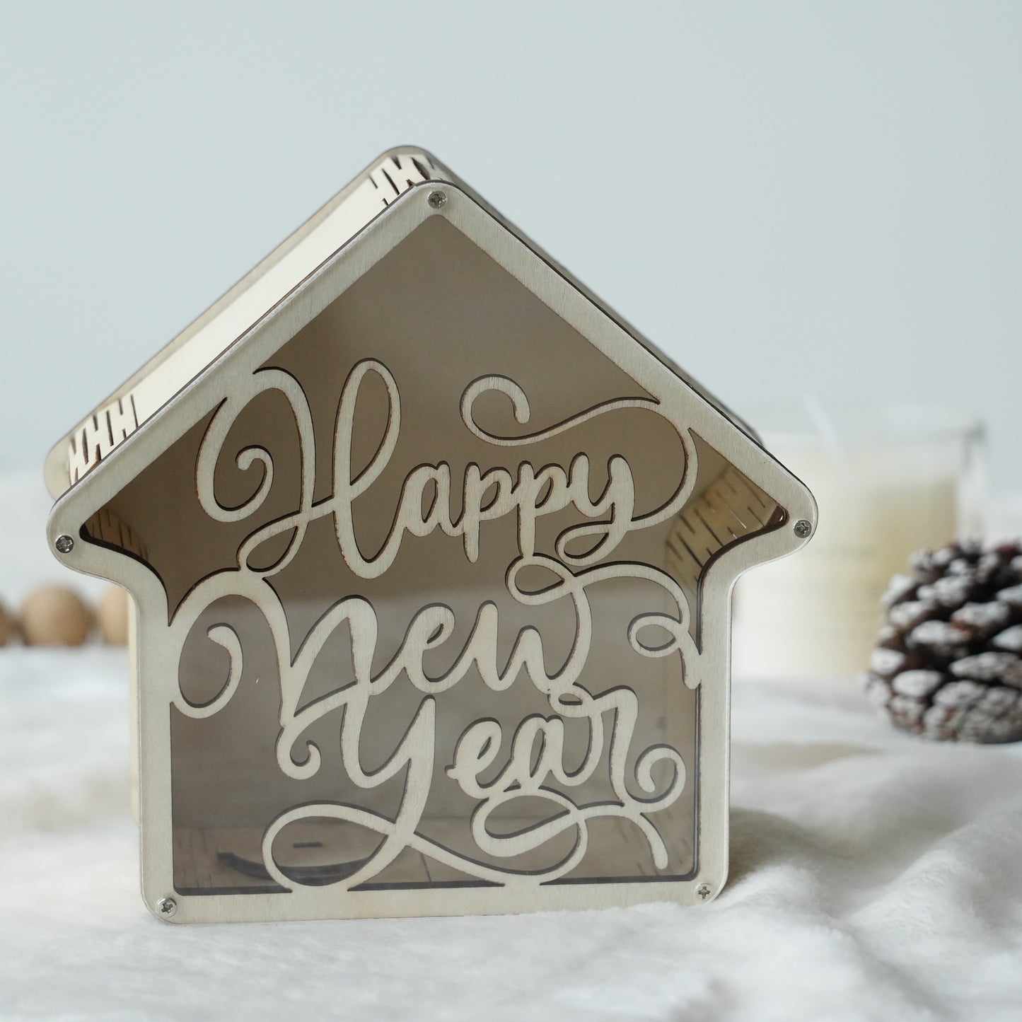 Personalized Wooden Piggy Bank,House Shaped Piggy Bank,Happy New Year,Christmas Gifts,Nursery  Decor,Wood Money Box For Kids