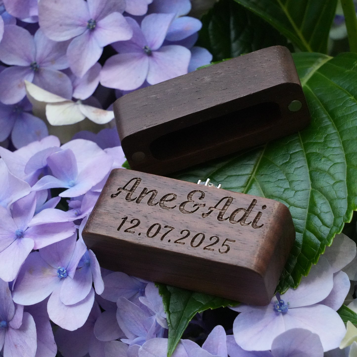 Personalized Mini Wooden Wedding Ring Box,Ceremony  Column Shaped Ring Box,Engraved Engagement Holder, Wedding Ring Bearer Gift