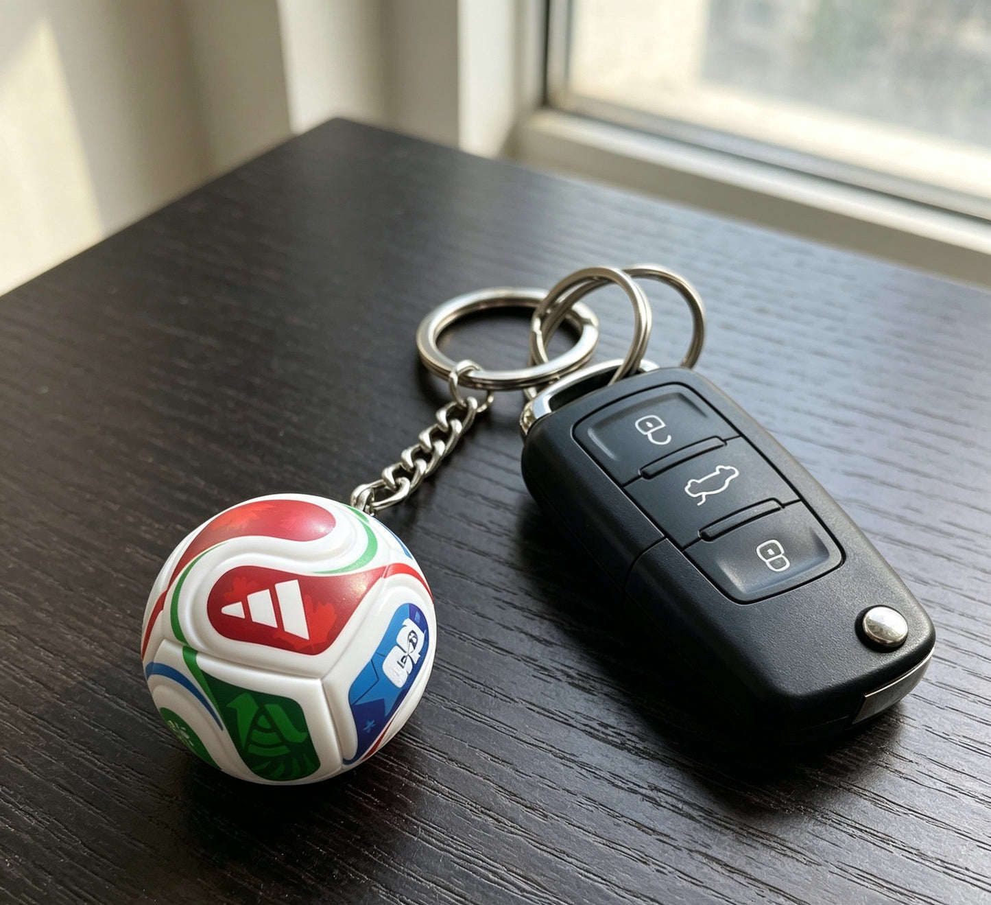 2026 World Cup Mini 3D Soccer PVC Keychain,  Solid Durable Football Keyring, World Cup Fan  Accessory & Sports Gift