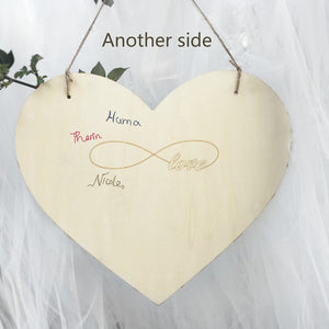 Wooden Heart Shape Customs Personalised Heart Wedding Guestbook Sign Book  Hanging Heart Wedding Guest Book